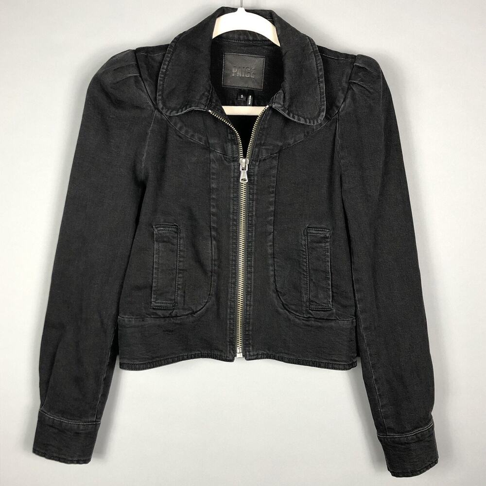 PAIGE Black Jean Jacket with Zipper